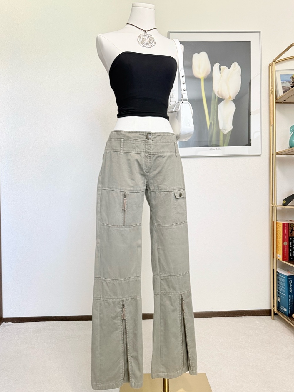 Y2K Ted Baker Low Rise Adjustable Hem Cargo Pants Sporty Blokette Grunge